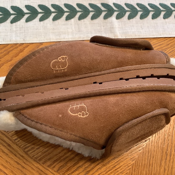 LAMO Ladies Sheepskin Wrap Slippers Chestnut Size XL. 9-10 - Picture 7 of 12